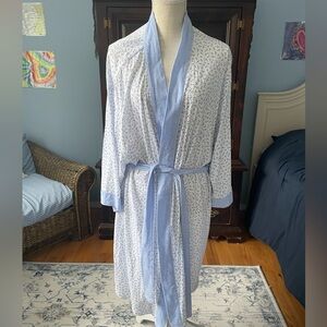 Aria Lightweight Robe- Blue/White Floral-3X-NWT